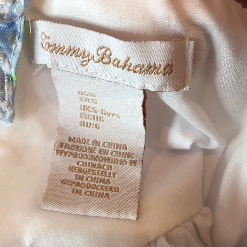 Tommy Bahama Girl's White Swiss Dot Garden Floral Dress & Headband Size 6 - Picture 4 of 14